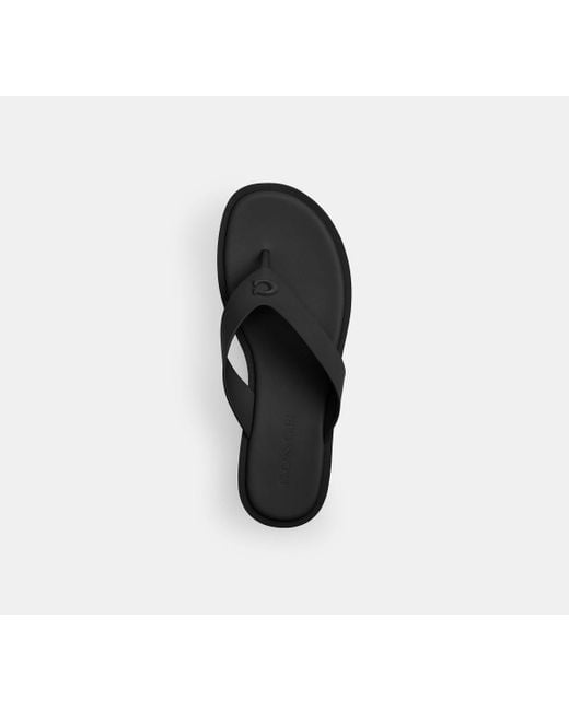 COACH Black Sculpted C Platform Flip Flop