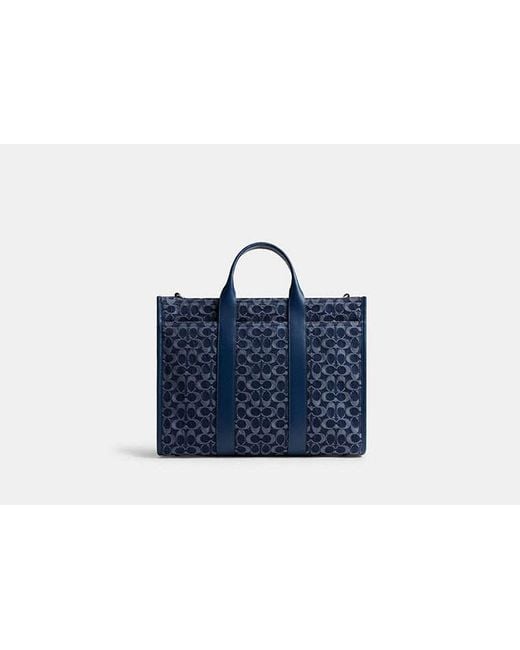 Borsa Larga Wesley di COACH in Blue da Uomo