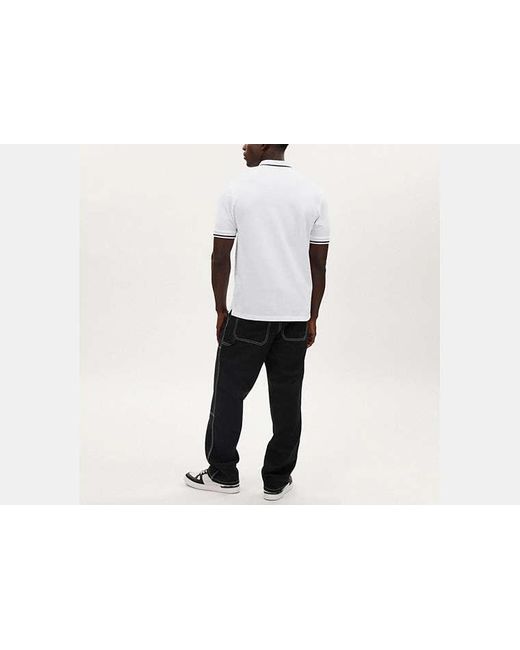 COACH Black Signature Trim Polo for men