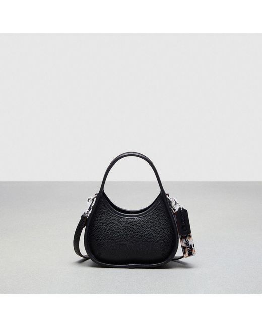 COACH Black Mini Ergo Bag With Crossbody Strap In Topia Leather