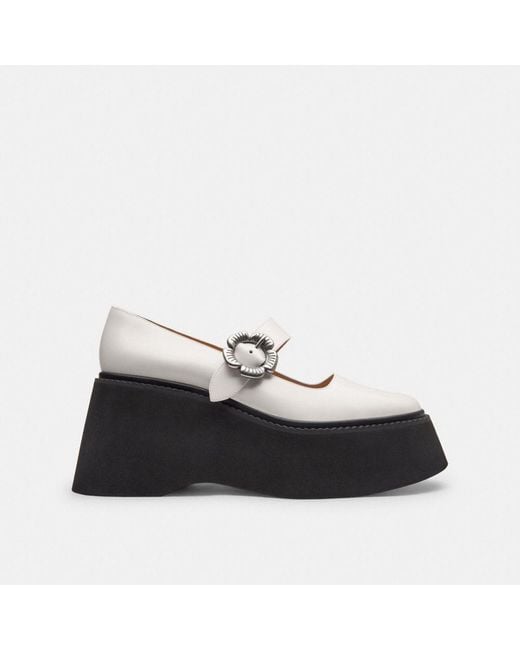 COACH Black Tea Rose Platform Mary Jane