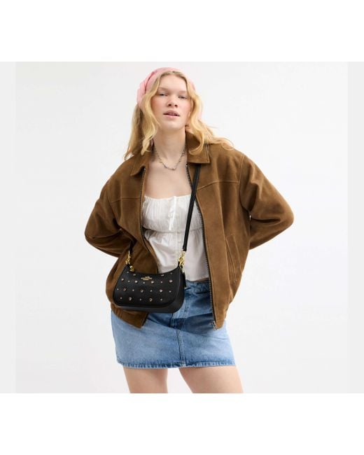 Borsa A Tracolla Teri Con Cristalli di COACH in Black