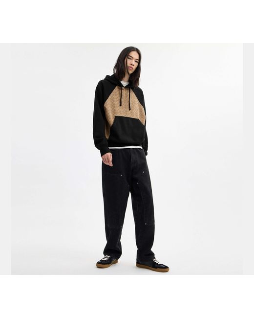 COACH Black Signature Hoodie for men