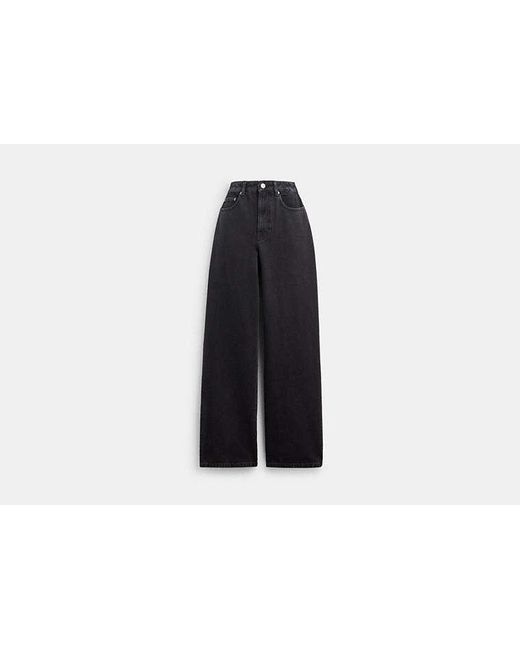 COACH Black Loose Fit Jeans In Organic Cotton
