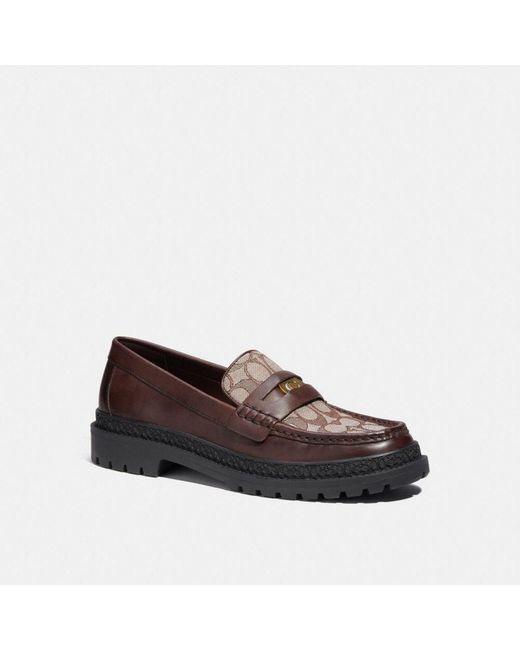 COACH Loafer With Signature Jacquard And Signature Coin in Brown for Men Lyst Canada