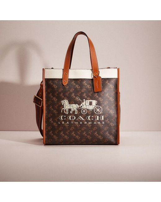 COACH Restored Field Tote With Horse And Carriage Print And Carriage ...