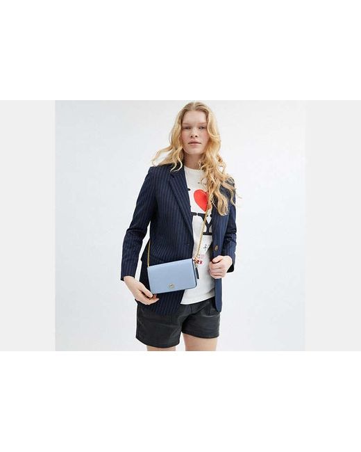COACH Blue Mila Crossbody Bag With Signature Canvas