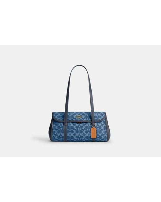 COACH Blue Bridget Flap Shoulder Bag