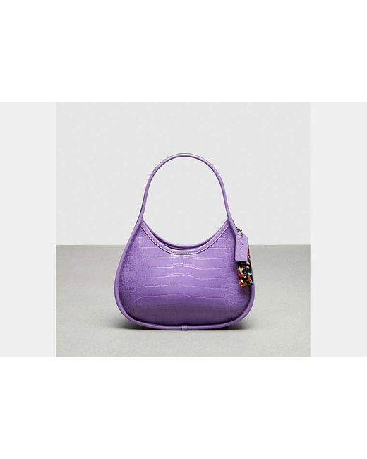 COACH Purple Ergo Bag In Croc Embossed Coachtopia Leather