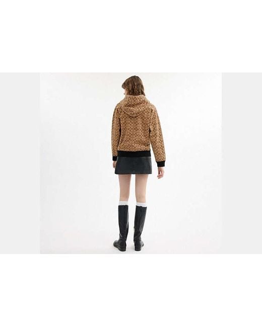 COACH Black All Over Signature Zip Hoodie