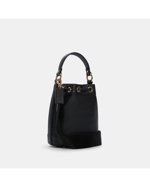 COACH Dempsey Drawstring Bucket Bag 15 With Patch in Black | Lyst