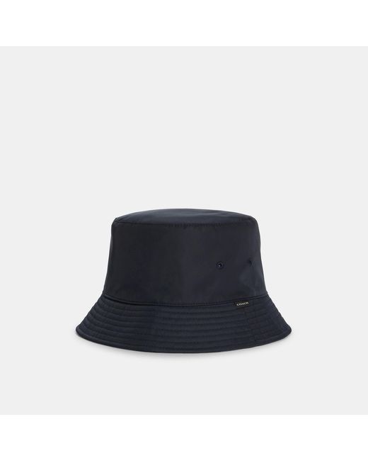 Coach Outlet Blue Reversible Nylon Bucket Hat for men