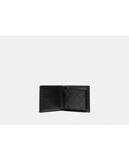 COACH 3 In 1 Wallet With Varsity Stripe - Black | Leather for men