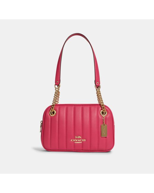 cammie chain shoulder bag with linear quilting