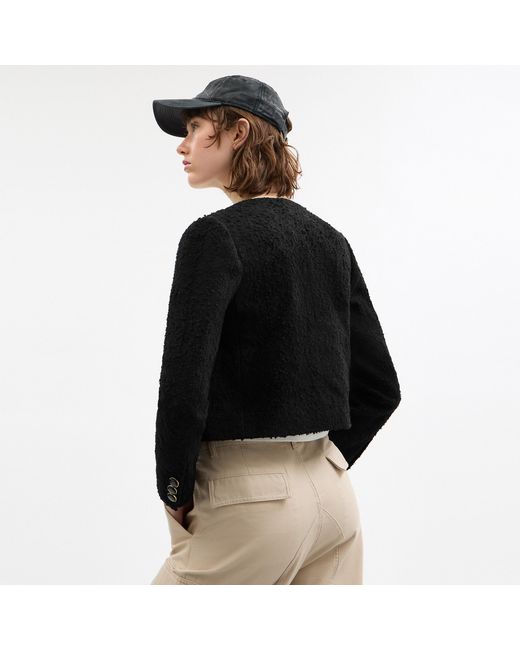 COACH Black Heritage C Boucle Jacket