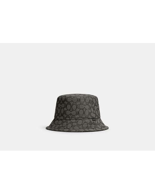 COACH Black Signature Jacquard Bucket Hat