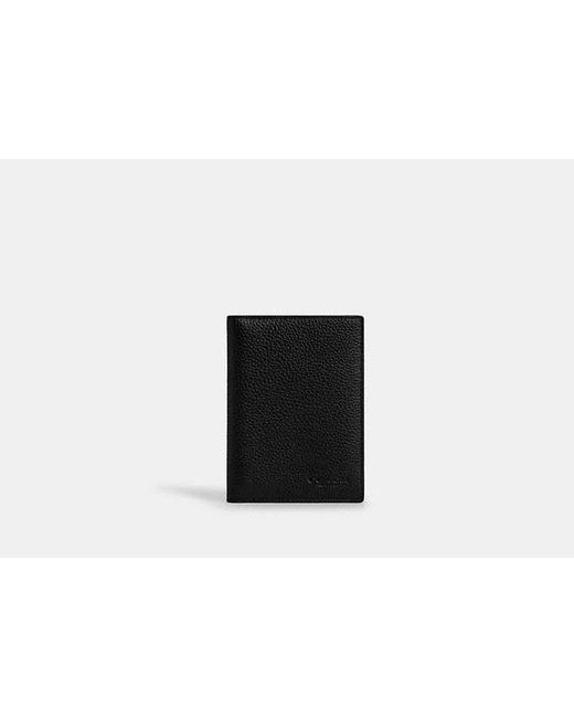 COACH Black Passport Card Case for men