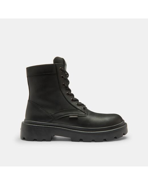 COACH Black Combat Boot for men