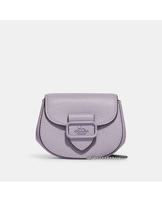 Coach Outlet Purple Morgan Card Case On A Chain