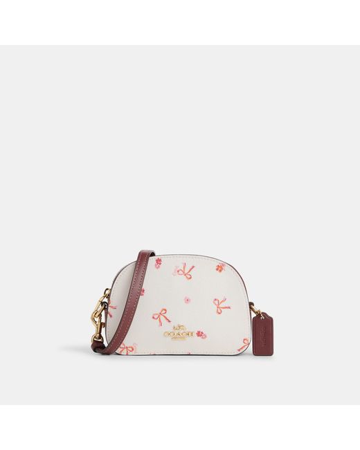 Coach Outlet Pink Mini Serena Satchel With Bow Print