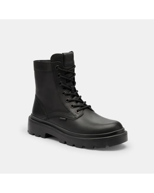 COACH Black Combat Boot for men