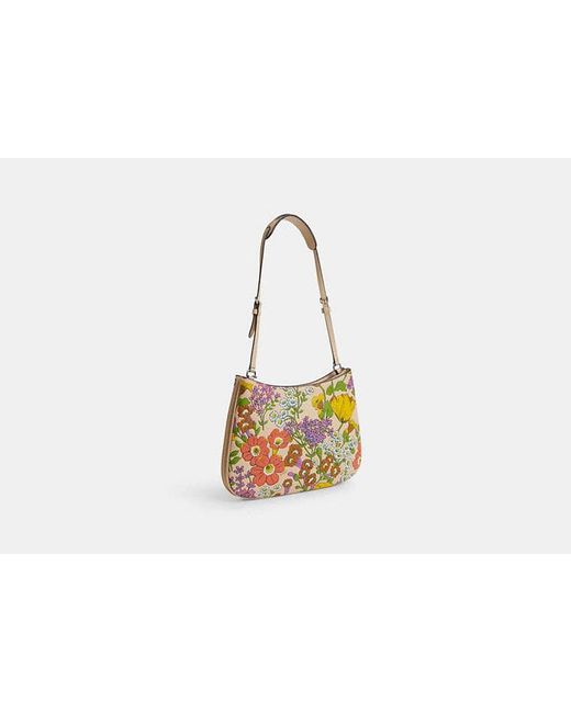 COACH Black Penelope Shoulder Bag With Floral Print