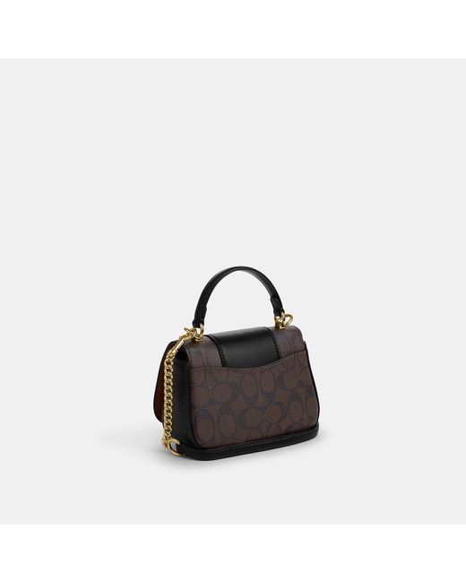 COACH Lysa Top Handle In Signature Canvas in Black Lyst