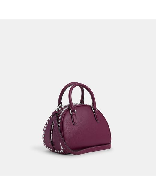 Coach Outlet Sydney Satchel With Rivets in Purple Lyst