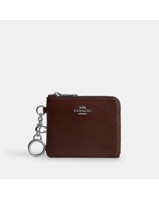 COACH Brown Small Corner Zip Wallet