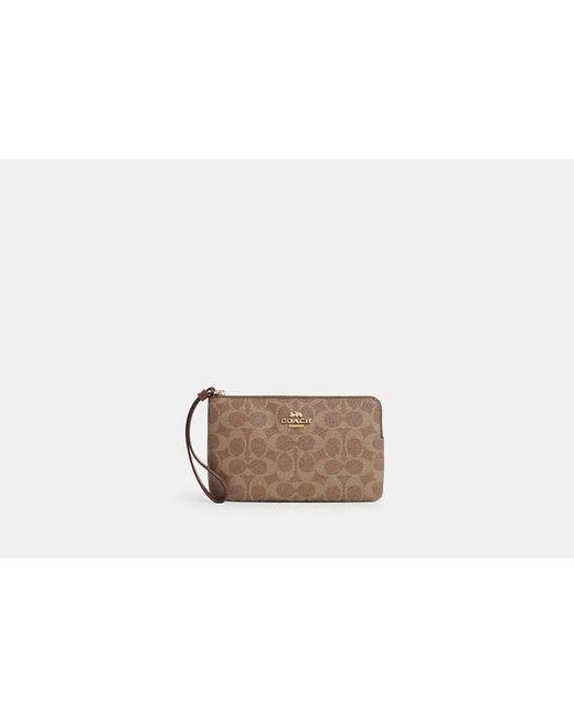 COACH Black Large Corner Zip Wristlet