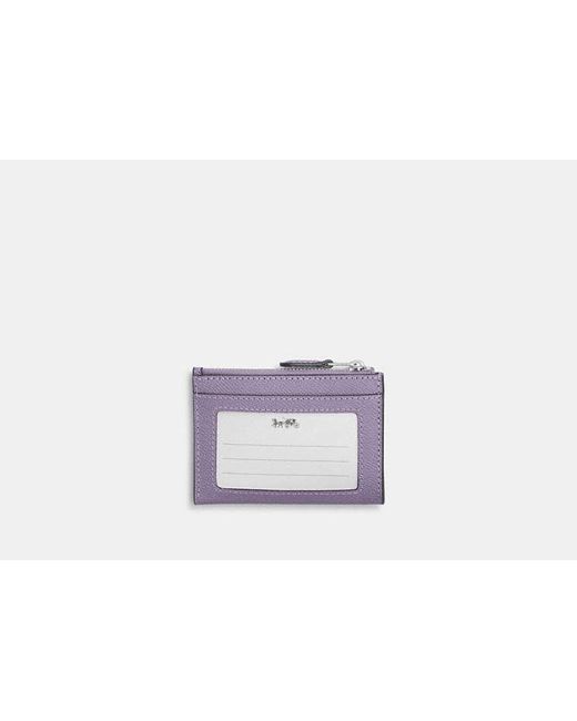 Étui pour pièce d'identité Mini Skinny COACH en coloris Purple