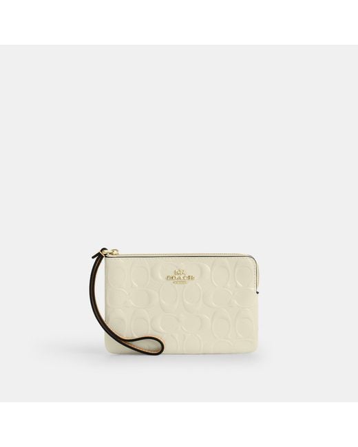 COACH Natural Corner Zip Wristlet