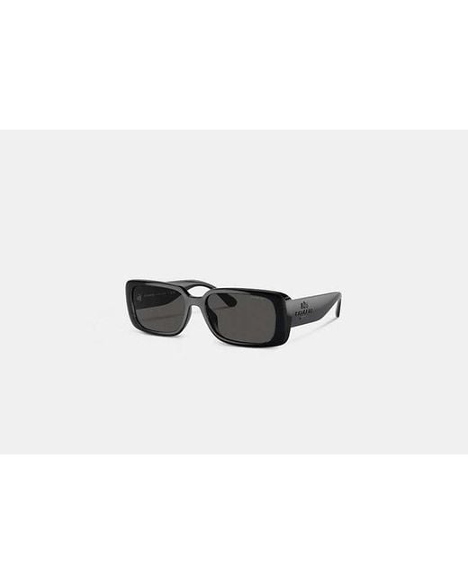COACH Black Narrow Rectangle Sunglasses