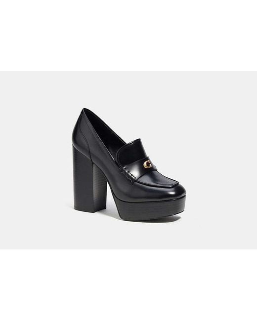 COACH Black Ilyse Platform Loafer
