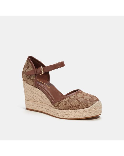COACH Raine Espadrille In Signature Jacquard in Brown Lyst
