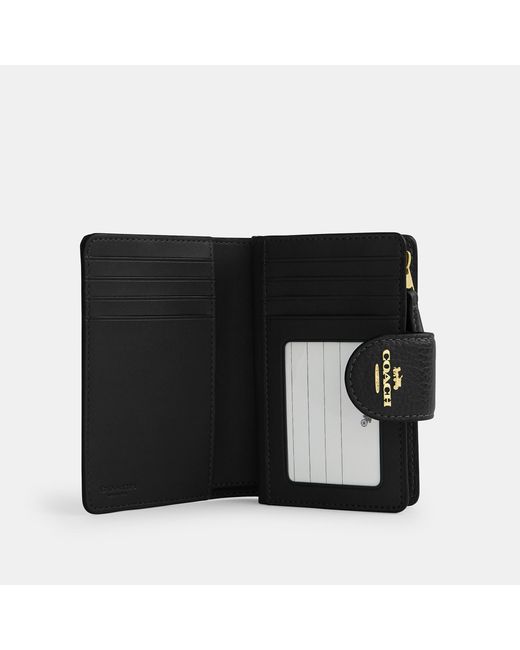 COACH Black Medium Corner Zip Wallet