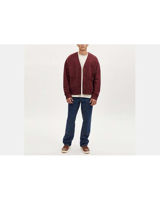 COACH Red Relaxed Cardigan for men