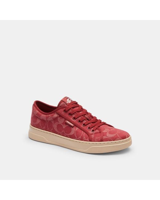 COACH Red Canvas Sneaker