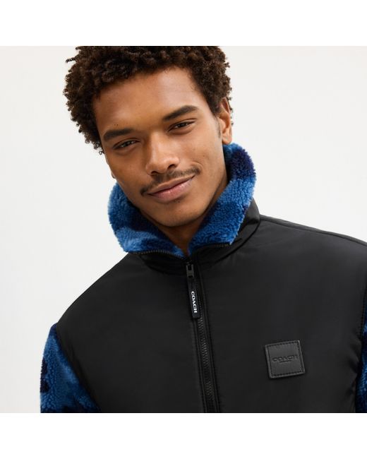 COACH Blue Sherpa Jacket for men