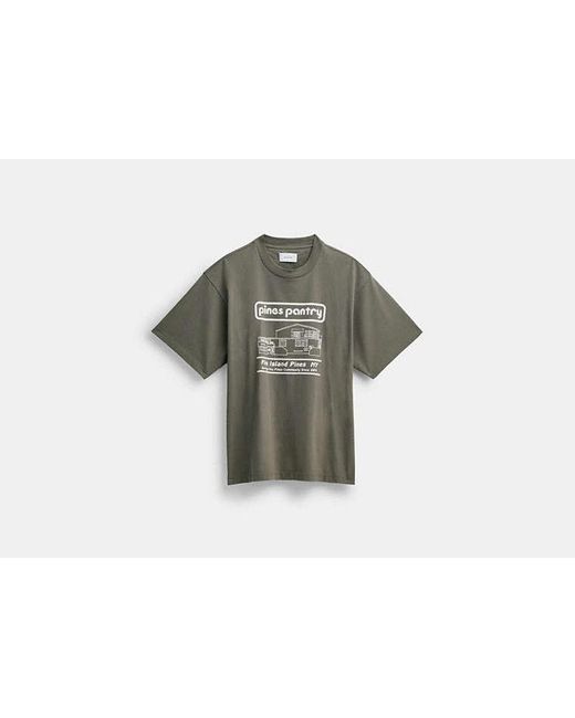 COACH Black T-shirt With Pines Pantry Graphic for men
