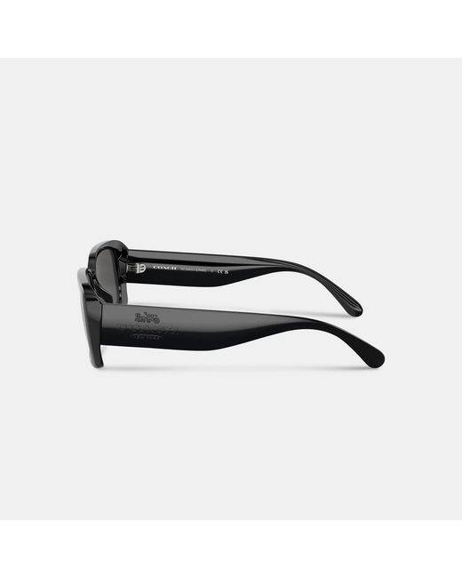 COACH Black Narrow Rectangle Sunglasses