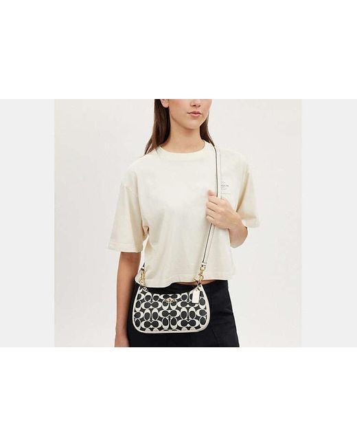 COACH Teri Shoulder Bag In Signature Canvas in White Lyst