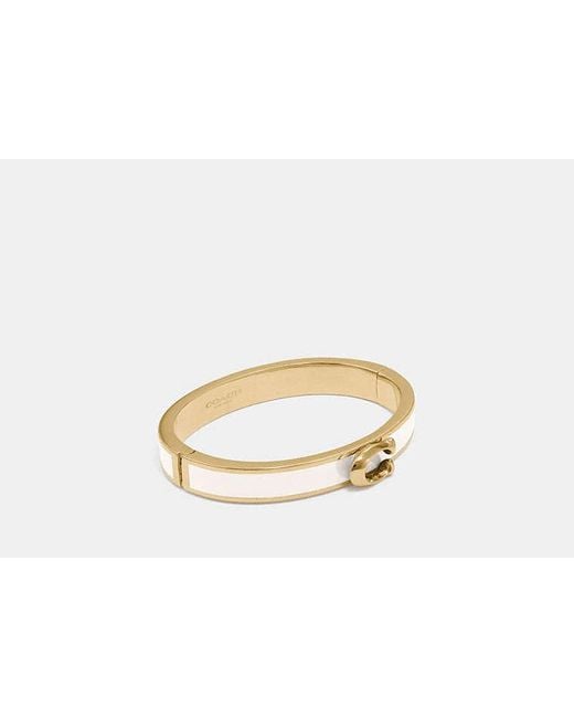 COACH Black Signature Push Hinged Bangle