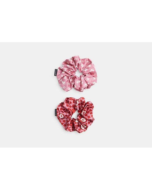 COACH Red Country Club Floral Print Hair Ties Pack