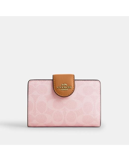 COACH Pink Medium Corner Zip Wallet