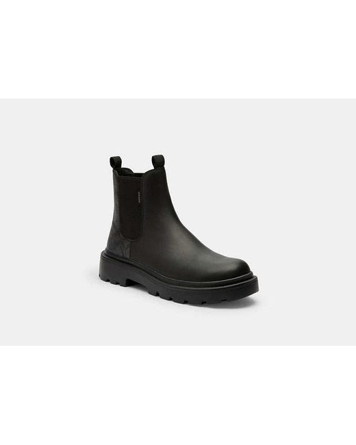 Coach Men\'s Black Leather Lug Chelsea Boots Amazon.com | COACH, Metropolitan Leather Chelsea Boot, Black  main image 4