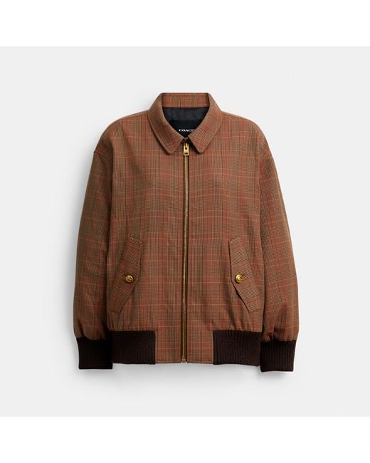 COACH Brown Wool Blouson Jacket