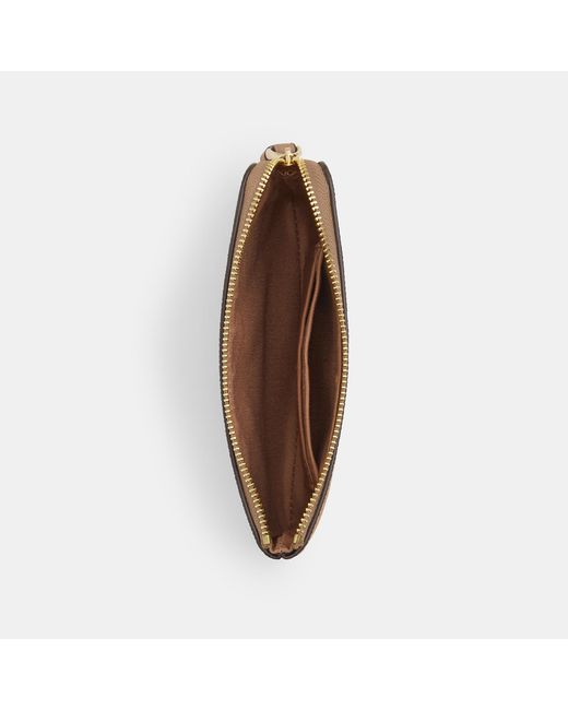 COACH Brown Corner Zip Wristlet