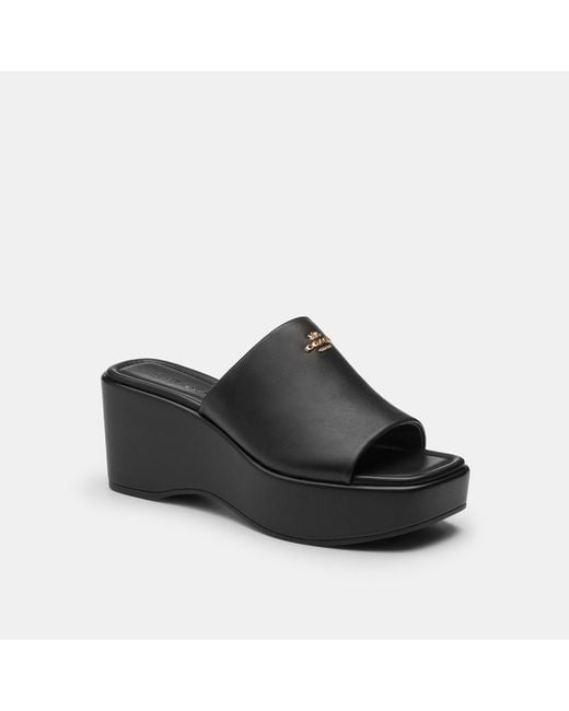 COACH Black Phoebe Platform Sandal