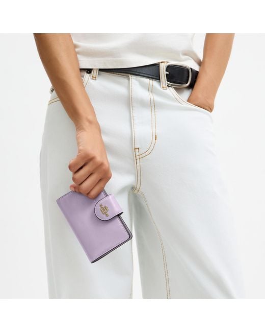 COACH Purple Medium Corner Zip Wallet